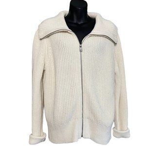 Banana Republic Cream Zip-Up Cardigan